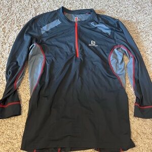 Salomon Charcoal and Light Gray Performance Top